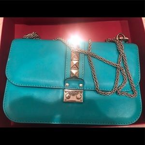 Turquoise Valentino Glam Lock Medium Rockstud